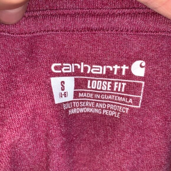 Carhartt red loose fit streetwear S workwear T-shirt - Picture 3 of 3